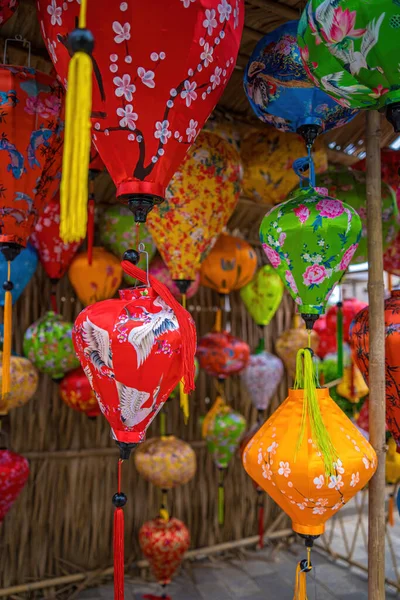 Colorful Lanterns Spread Light Old Street Hoi Ancient Town Traditional — Stok fotoğraf