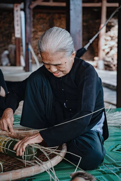 Vung Tau Vietnam Jan 2022 Focus Old Woman Traditional Vietnamese — Stockfoto