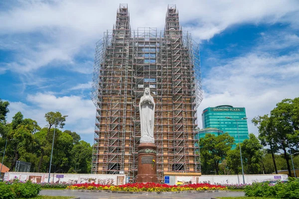Fókusz Saigon Notre Dame Cathedral Basilica Basilica Our Lady Szeplőtelen — Stock Fotó