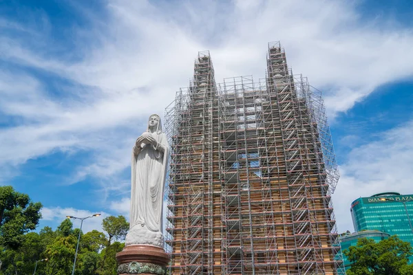 Focus Saigon Notre Dame Katedrála Bazilika Bazilika Panny Marie Neposkvrněného — Stock fotografie