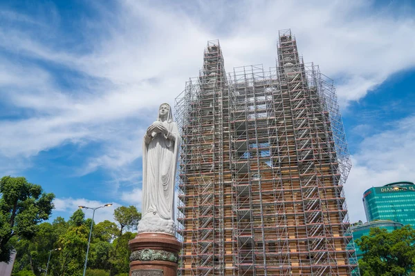 Focus Saigon Notre Dame Cathedral Basilica Basilica Our Lady Immaculate — Stock Fotó