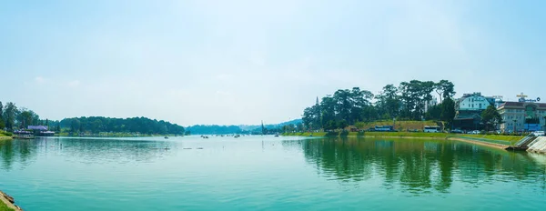 Fabuloso Nascer Sol Por Xuan Huong Lake Centro Cidade Lat — Fotografia de Stock