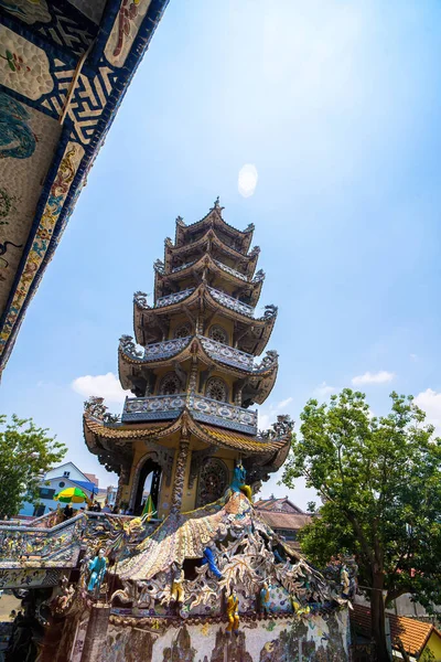 Pagoda Linh Phuoc Lat Vietnam Famoso Templo Cristal Porcelana Budista — Foto de Stock