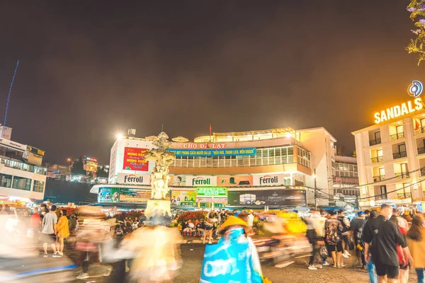 Lat City Vietnam Apr 2022 Night Light Center Traffic Landmark — Foto de Stock