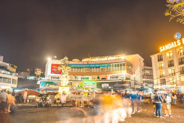Lat City Vietnam Abr 2022 Luz Nocturna Del Tráfico Del — Foto de Stock