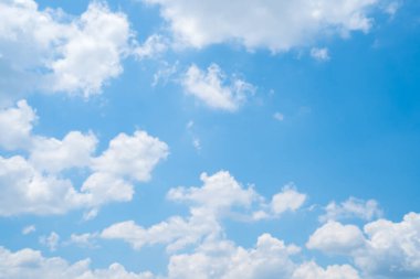 Beautiful view of blue sky with clouds at sunrise. Partly cloudy.Background cloud summer. Cloud summer. Sky cloud clear with sunset. Natural sky cinematic beautiful yellow and white texture background