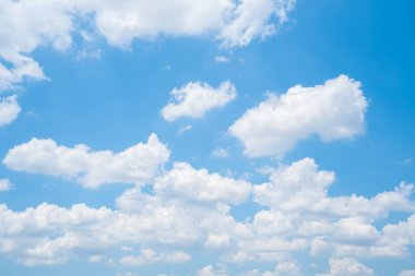 Beautiful view of blue sky with clouds at sunrise. Partly cloudy.Background cloud summer. Cloud summer. Sky cloud clear with sunset. Natural sky cinematic beautiful yellow and white texture background