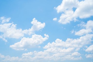 Beautiful view of blue sky with clouds at sunrise. Partly cloudy.Background cloud summer. Cloud summer. Sky cloud clear with sunset. Natural sky cinematic beautiful yellow and white texture background