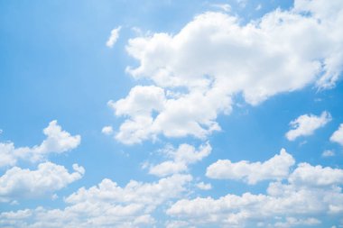 Beautiful view of blue sky with clouds at sunrise. Partly cloudy.Background cloud summer. Cloud summer. Sky cloud clear with sunset. Natural sky cinematic beautiful yellow and white texture background