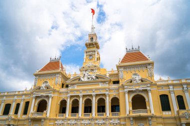 Ho Chi Minh, VIETNAM - MAY 22 2022: Scenic view of the Ho Chi Minh City Hall in Vietnam. Ho Chi Minh City is a popular tourist destination of Asia.