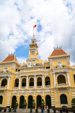 Ho Chi Minh, VIETNAM - MAY 22 2022: Scenic view of the Ho Chi Minh City Hall in Vietnam. Ho Chi Minh City is a popular tourist destination of Asia.