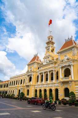 Ho Chi Minh, VIETNAM - MAY 22 2022: Scenic view of the Ho Chi Minh City Hall in Vietnam. Ho Chi Minh City is a popular tourist destination of Asia.