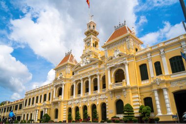 Ho Chi Minh, VIETNAM - MAY 22 2022: Scenic view of the Ho Chi Minh City Hall in Vietnam. Ho Chi Minh City is a popular tourist destination of Asia.