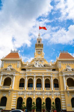 Ho Chi Minh, VIETNAM - MAY 22 2022: Scenic view of the Ho Chi Minh City Hall in Vietnam. Ho Chi Minh City is a popular tourist destination of Asia.