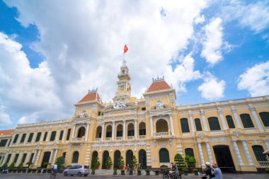 Ho Chi Minh, VIETNAM - MAY 22 2022: Scenic view of the Ho Chi Minh City Hall in Vietnam. Ho Chi Minh City is a popular tourist destination of Asia.