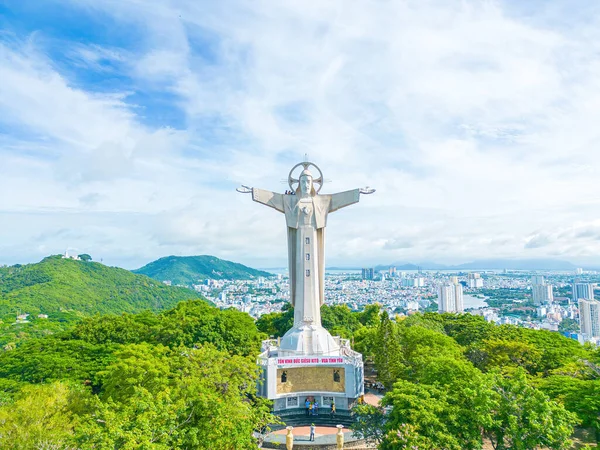Top View Vung Tau Statue Jesus Christ Mountain Most Popular — Stock fotografie
