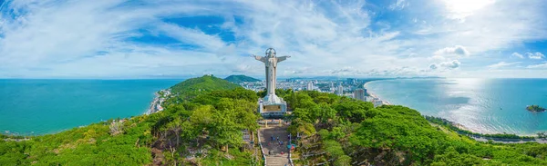 Pohled Shora Vung Tau Sochou Ježíše Krista Hoře Nejpopulárnější Místní — Stock fotografie