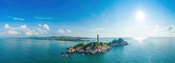 Panaroma of Ke Ga beach at Mui Ne, Phan Thiet, Binh Thuan, Vietnam. Ke Ga Cape or lighthouse is the most favourite destination for visitors to La Gi, Binh Thuan Province. Travel concept.
