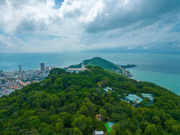 Top View White Lighthouse Vung Tau Most Visited Tourist Location — Stockfoto