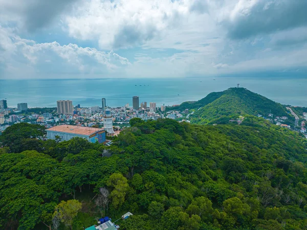 Top View White Lighthouse Vung Tau Most Visited Tourist Location — Stock fotografie
