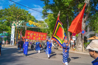 Vung Tau, VIETNAM - SEP 11, 2022: people organize tradition game in Whale festival, Vietnam. Whale festival is the biggest festival for fisherman who demand for air windless sea and luck in fishing
