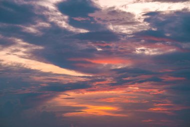 Background cloud summer. Cloud summer. Sky cloud clear with sunset. Natural sky cinematic beautiful yellow and white texture background