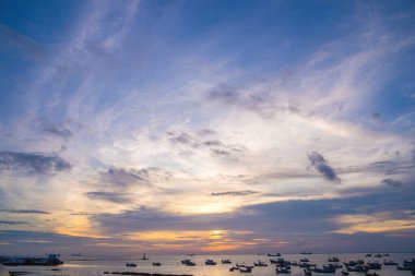 Background cloud summer. Cloud summer. Sky cloud cinematic. Natural sky beautiful and cinematic sunset texture background