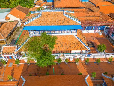 Top view of Nha Lon Long Son house. This is historical sites an old house in Long Son, which attracts tourists to visit spiritually on weekends in Vung Tau, Vietnam