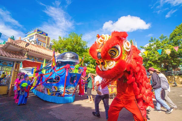 Vung Tau Vietnam Sep 2022 Lion Dragon Dance Nghinh Ong — Stockfoto