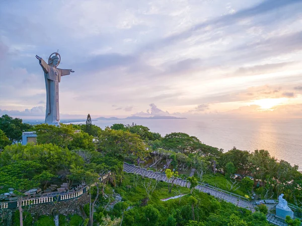 Top View Vung Tau Statue Jesus Christ Mountain Most Popular — Stock fotografie