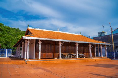 Top view of Nha Lon Long Son house. This is historical sites an old house in Long Son, which attracts tourists to visit spiritually on weekends in Vung Tau, Vietnam