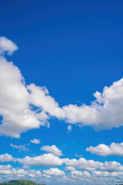 Beautiful view of blue sky with clouds at sunrise. Partly cloudy.Background cloud summer. Cloud summer. Sky cloud clear with sunset. Natural sky cinematic beautiful yellow and white texture background