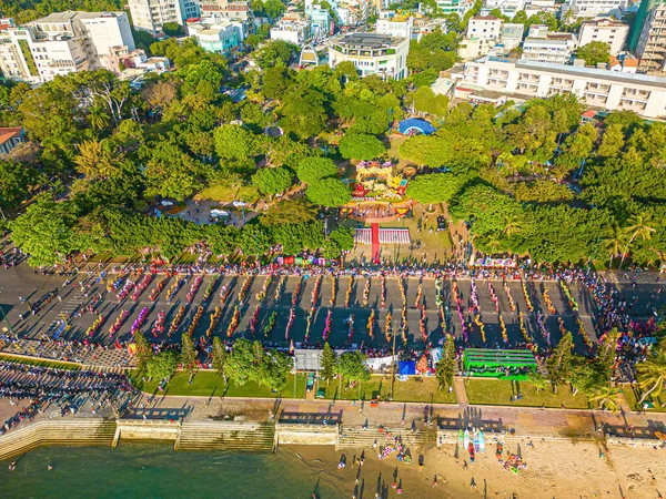 Vung Vietnam Jan 2023 Top View Dragon Dance Perform Celebration — Fotografia de Stock