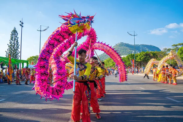 Vung Tau Vietnam Jan 2023 Lion Dragon Dance Perform Celebration — Stockfoto
