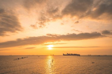 Background cloud summer. Cloud summer. Sky cloud cinematic. Natural sky beautiful and cinematic sunset texture background.