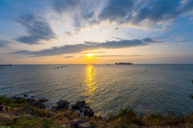 Background cloud summer. Cloud summer. Sky cloud cinematic. Natural sky beautiful and cinematic sunset texture background.