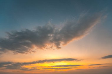 Background cloud summer. Cloud summer. Sky cloud cinematic. Natural sky beautiful and cinematic sunset texture background.