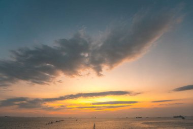 Background cloud summer. Cloud summer. Sky cloud cinematic. Natural sky beautiful and cinematic sunset texture background.