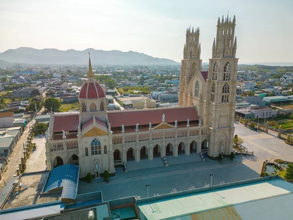 stock image Phuoc Hung Church, also known as Parish Phuoc Hung, which attracts tourists to visit spiritually on weekends in Vung Tau, Vietnam. Phuoc Hung Church have construction building look like France