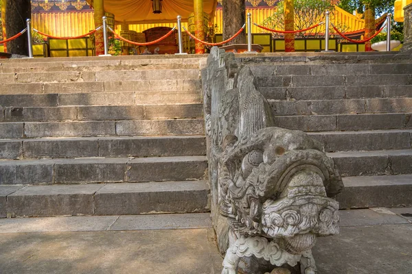 Escadaria Dragão Moldaram Corrimãos Palácio Kinh Thien Eles Foram Construídos — Fotografia de Stock
