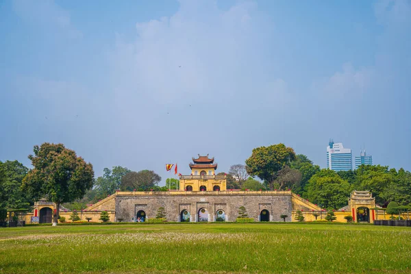 Panorama Centralny Sektor Imperialnej Cytadeli Thang Long Kompleksu Kulturalnego Obejmującego — Zdjęcie stockowe