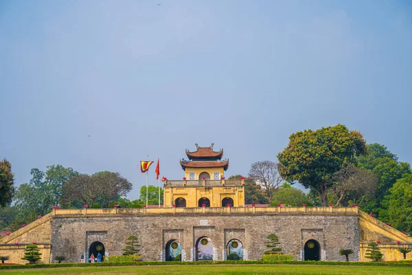 Panorama Centralny Sektor Imperialnej Cytadeli Thang Long Kompleksu Kulturalnego Obejmującego — Zdjęcie stockowe