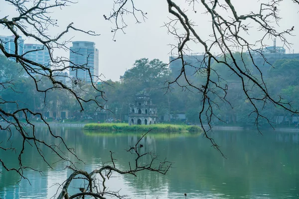 Lago Hoan Kiem Guom Lago Spada Nel Centro Hanoi Nella — Foto Stock