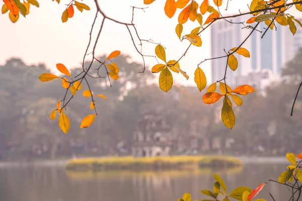 Hoan Kiem See Guom Oder Schwertsee Zentrum Von Hanoi Morgendlichen — Stockfoto