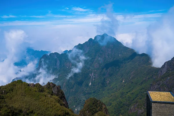Utsikten Från Toppen Fansipan Berget Sapa Hoang Lien Son Bergskedja — Stockfoto