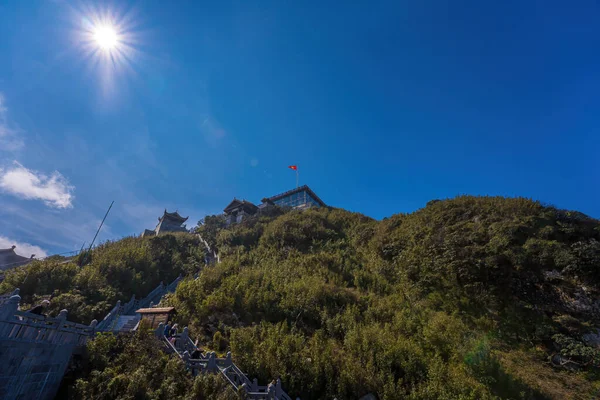Fansipan Mountain Station Peak Highest Indochina Beautiful Located Temple Famous — Stock Photo, Image