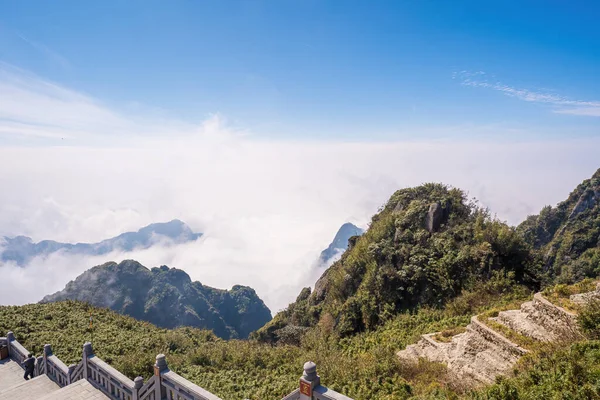 Вид Вершини Гори Фансіпан Гірському Хребті Сапа Хуанг Лєн Скелясті — стокове фото