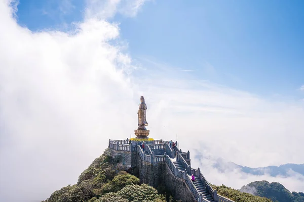 Пагода Вершині Гори Фаніспан Сапа Регіон Лао Цай Єтнам Великий — стокове фото