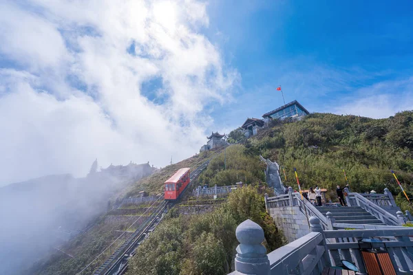 Fansipan Bergstation Peak Die Höchste Indochina Schön Gelegenen Tempel Berühmte — Stockfoto