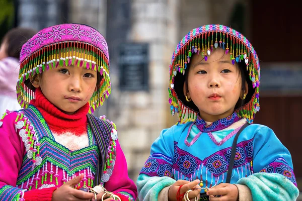 Lao Cai Vietnam Mar 2023 Krásný Portrét Vietnamské Holčičky Hmong — Stock fotografie